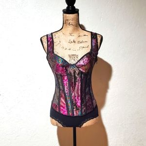 Gothic Jacquard Overbust Corset Bustiers